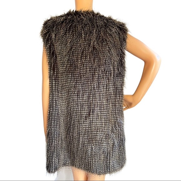 Marc New York Brown Faux Fur Feathered Vest - Picture 5 of 8